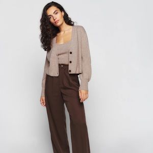 Reformation Varenne Cashmere Tank And Cardi Set